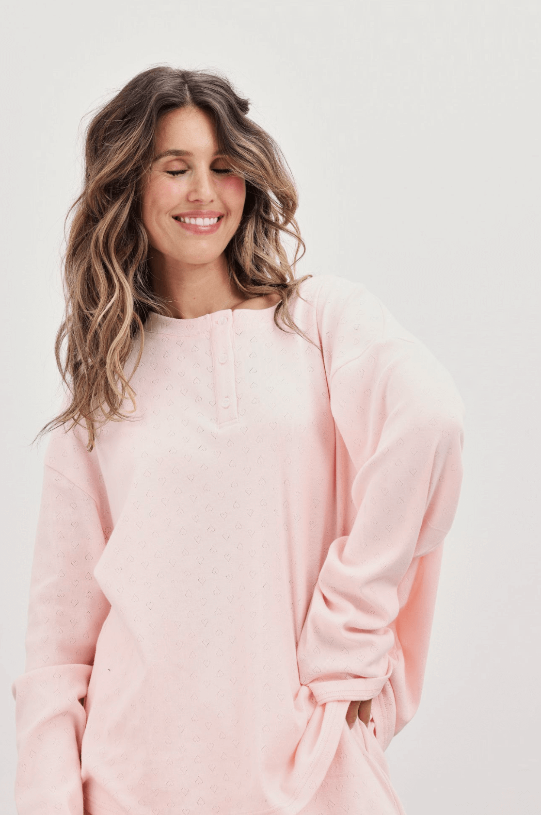 Preorder Heart Pointelle Henley