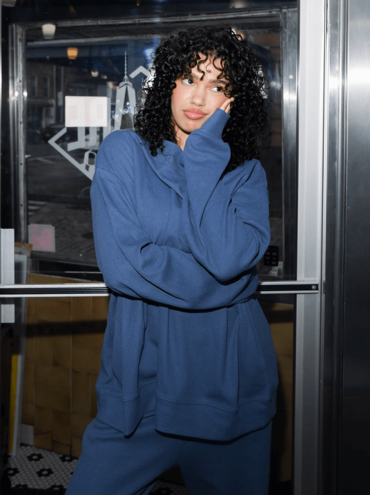 Waffle Mockneck