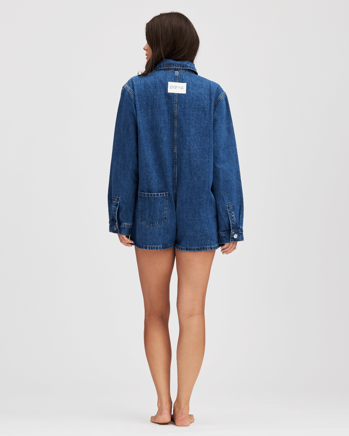 Long Sleeve Denim Romper