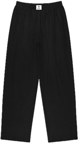black cotton boxer pant flat lay - black