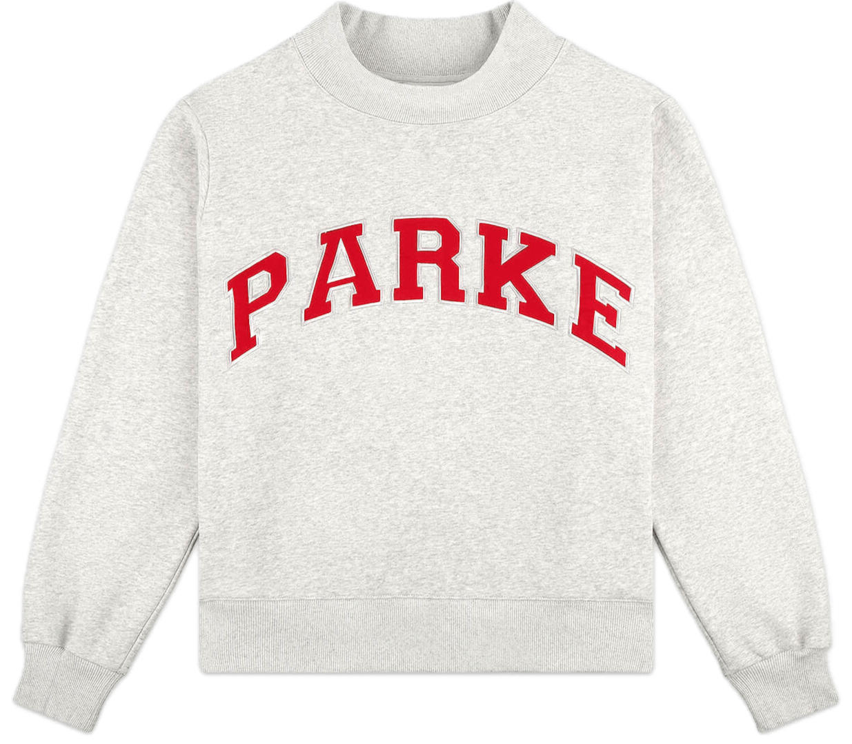 varsity mockneck flat lay -classic grey + ruby