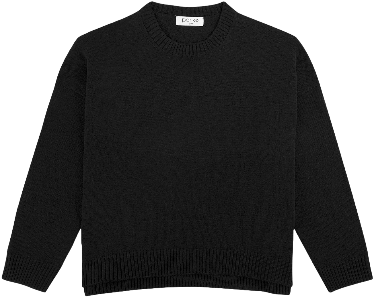 black oversized pullover sweater flat lay -black