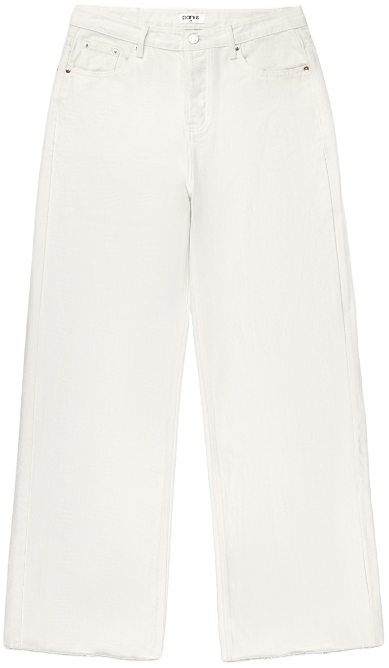 flat lay low rise baggy jean - white