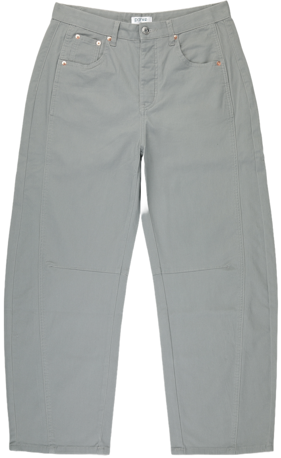 charcoal cotton twill horseshoe pant flat lay - charcoal