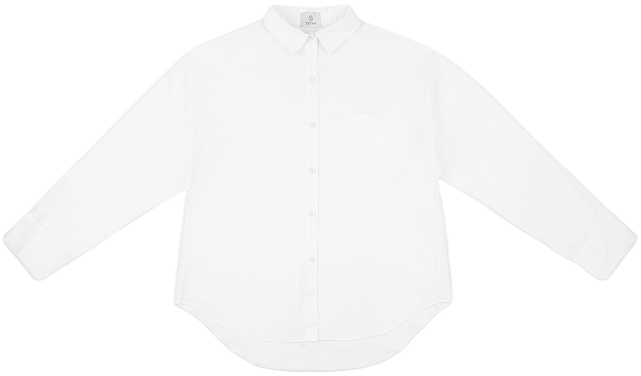 white boyfriend poplin button down flat -white