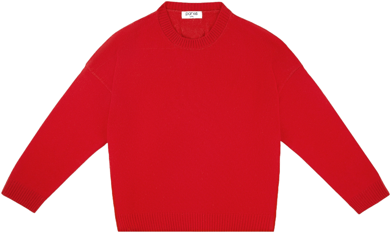 cherry oversized pullover sweater flat lay -cherry