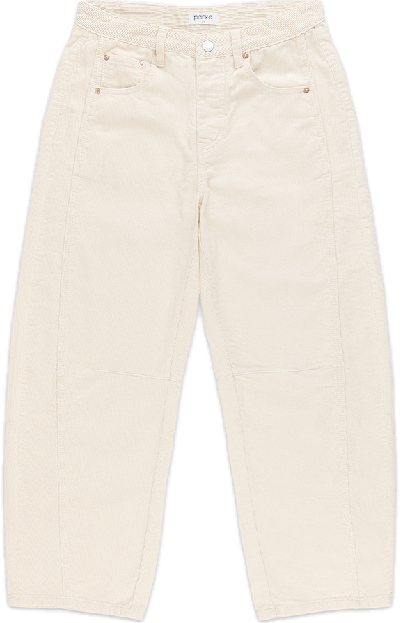 cream cord horseshoe pant flat lay -cream
