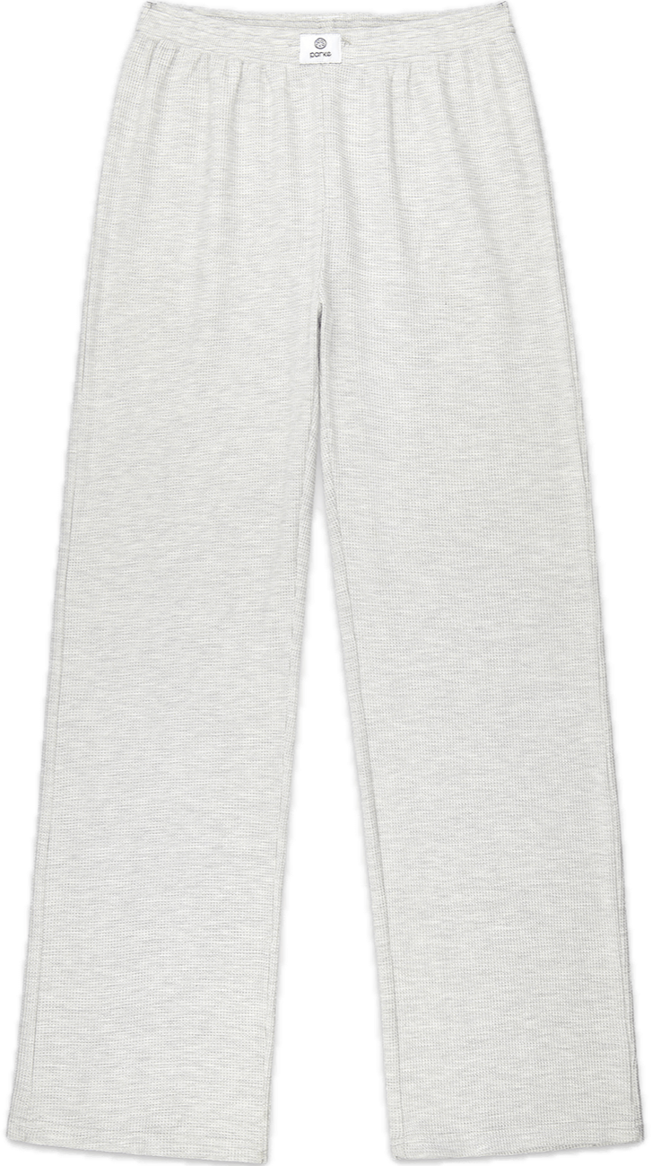 waffle boxer pant flat lay -heather grey