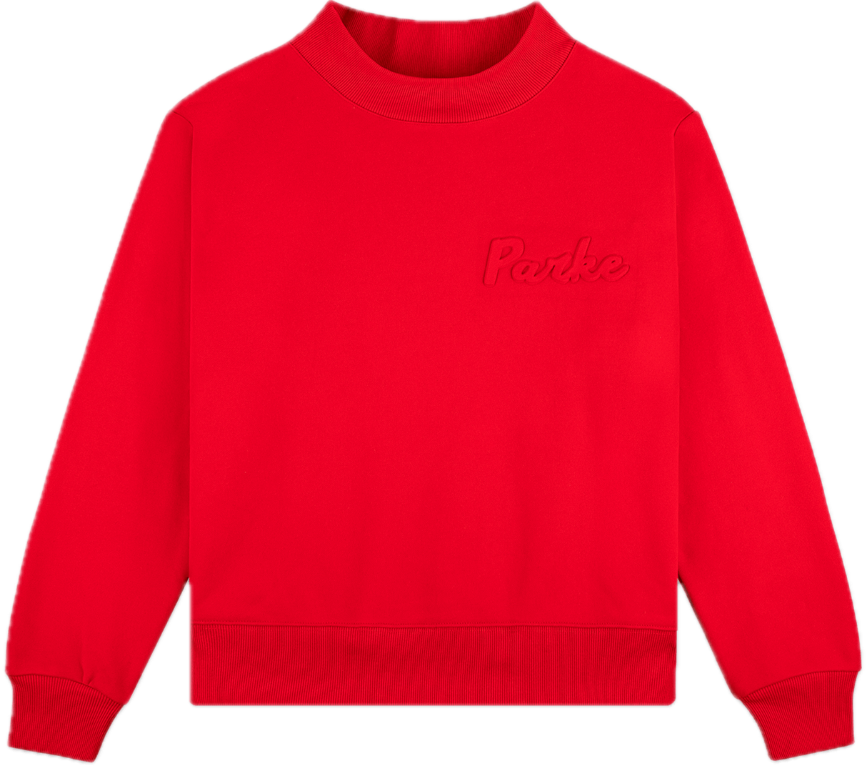 ruby embossed mockneck flat lay -ruby
