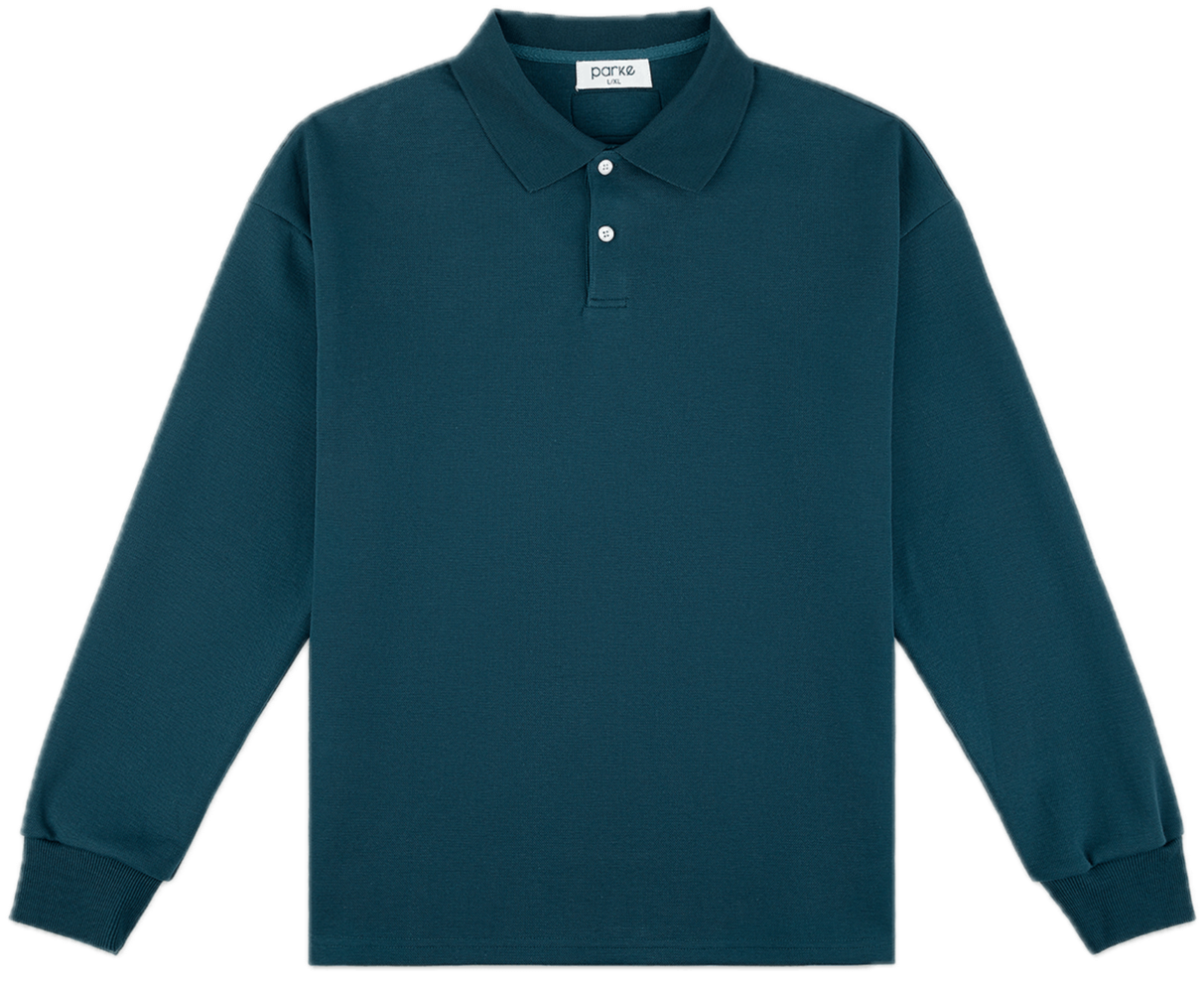 flat lay long sleeve polo - reef