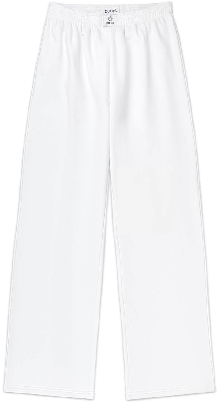 white boxer sweat pant flat lay -white