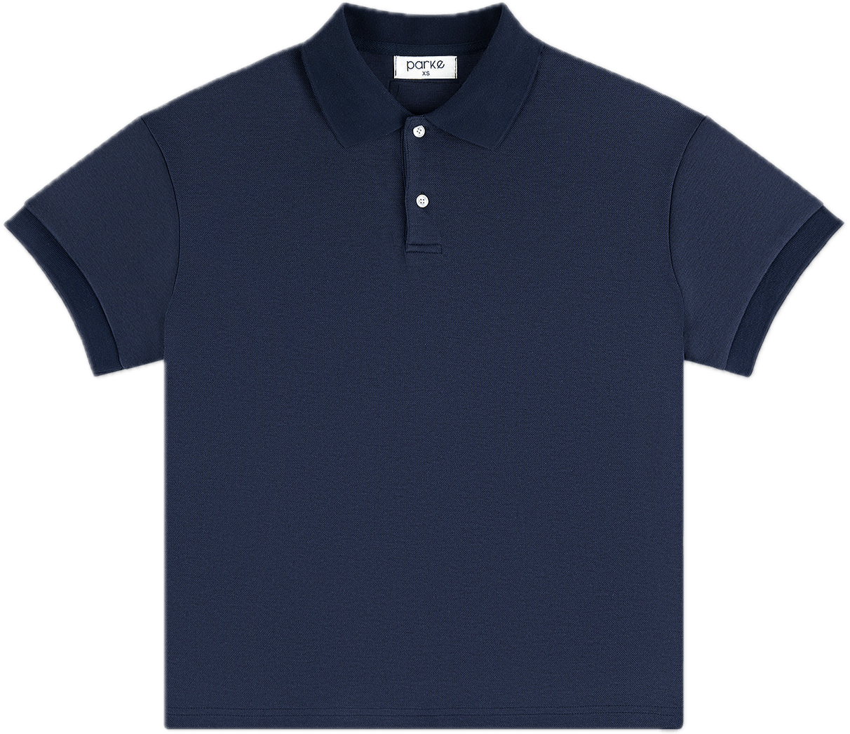 short sleeve polo flat lay - navy