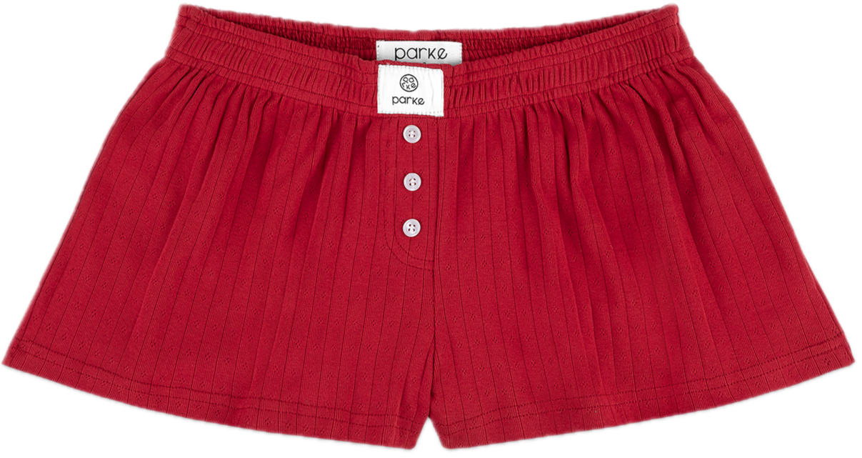 Burgundy Pointelle Shorts - burgundy