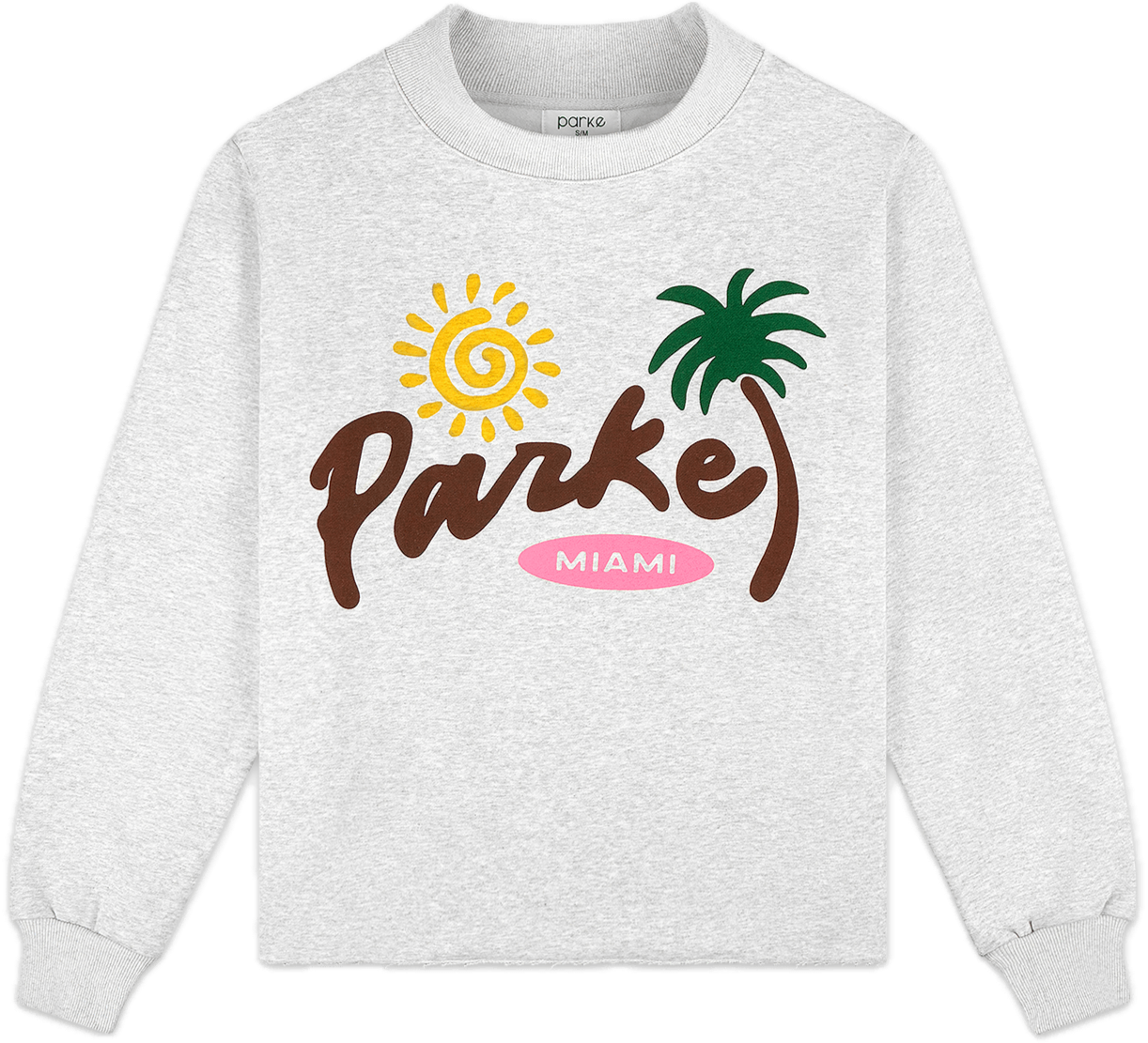 sunset harbor mockneck flat lay - classic grey
