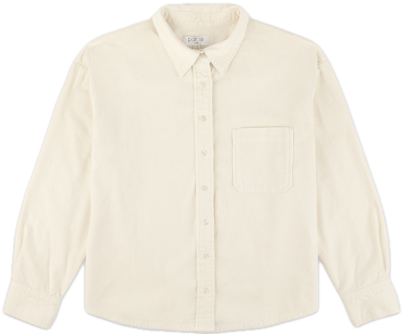 cream corduroy shirt flat lay - cream