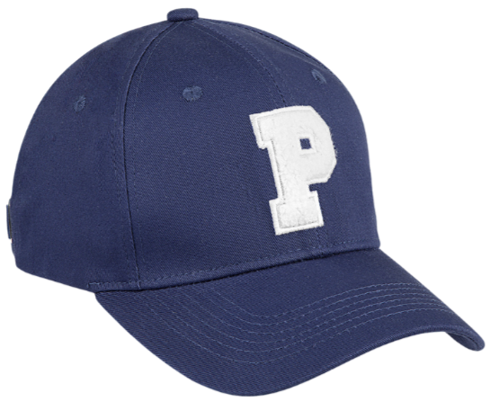 Navy P Baseball hat flat lay -Navy