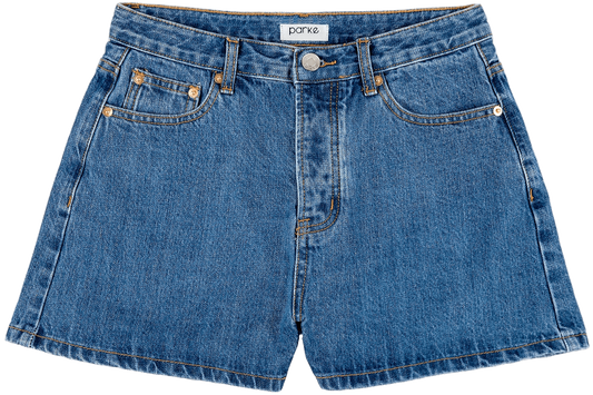 white 90s short flat -med wash