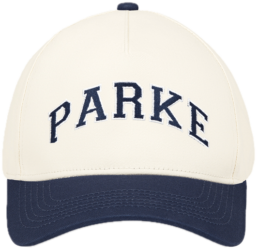 varsity trucker hat flat lay - navy