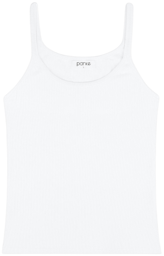 thin strap tank flat lay - white