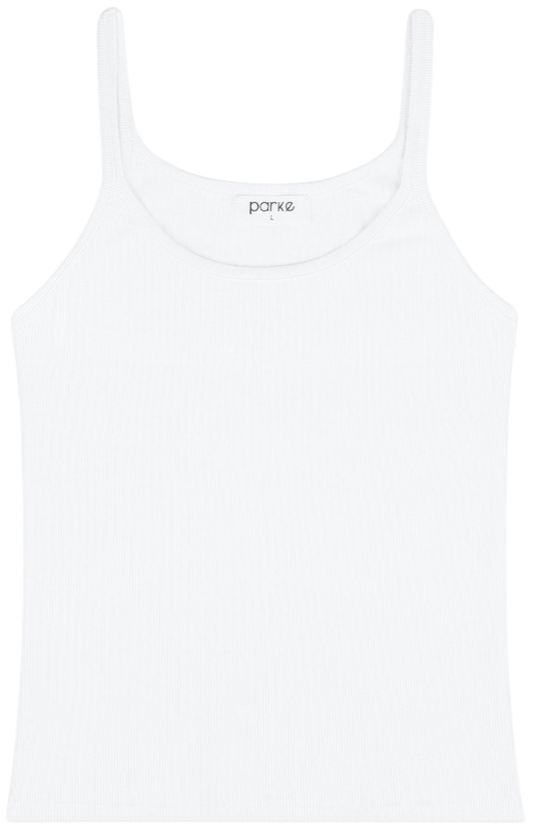 thin strap tank flat lay - white