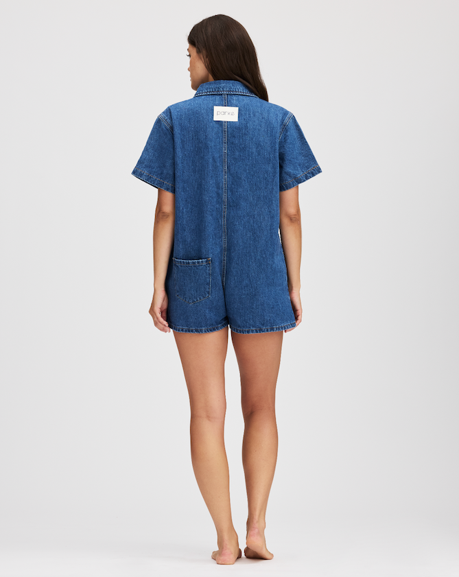 Short Sleeve Denim Romper