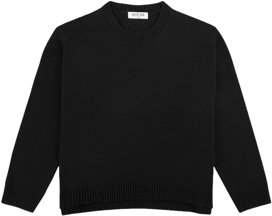 black oversized pullover sweater flat lay -black