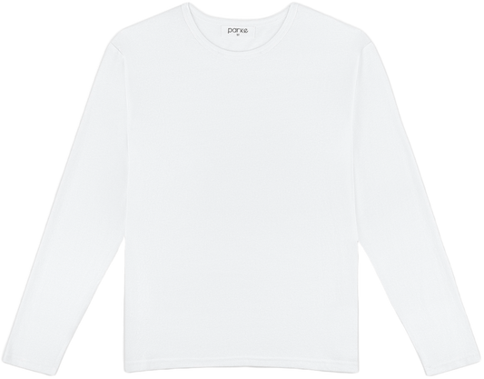 classic long sleeve flat lay - white