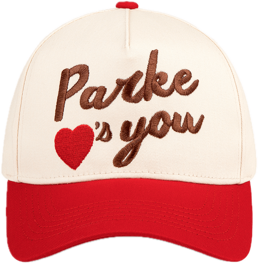 parke loves you hat -cream