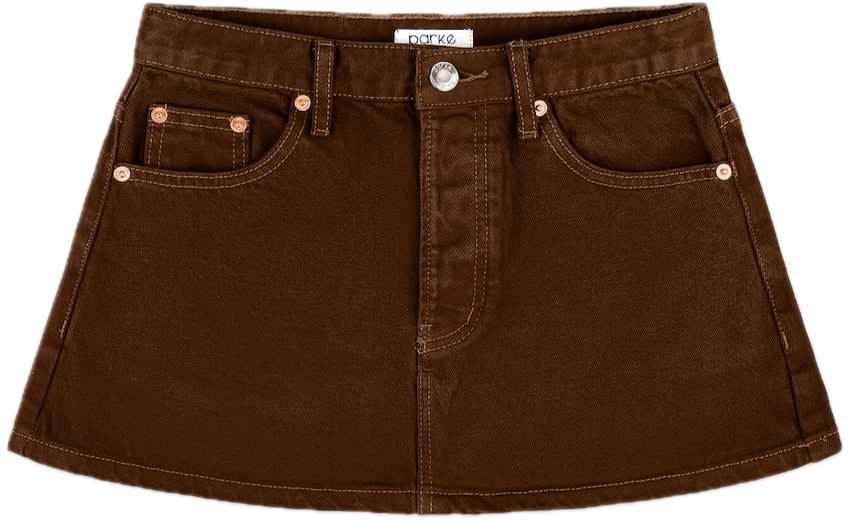 chocolate denim mini skirt - chocolate