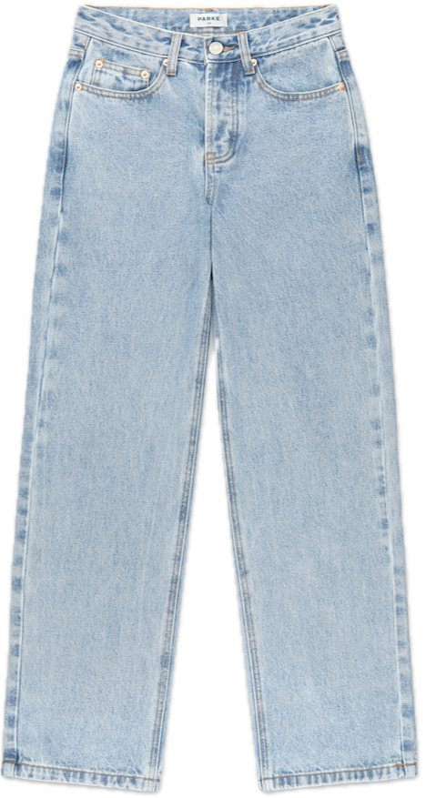 classic straight jean flat lay -vintage wash