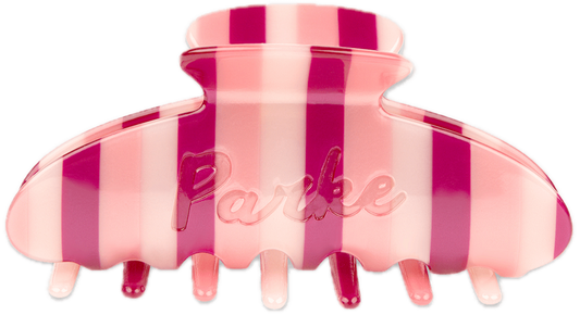 valentines stripe claw clip flat lay -valentines stripe