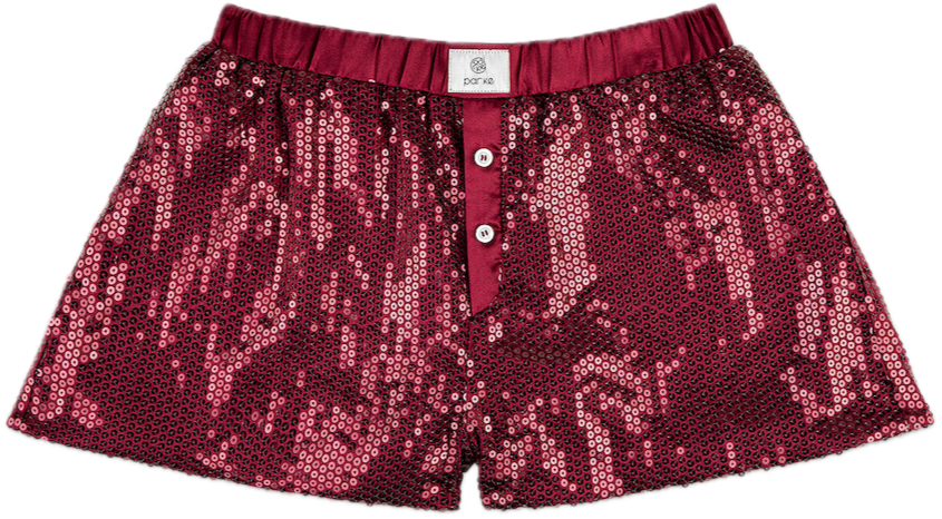 burgundy sequin boxer short - burgundy