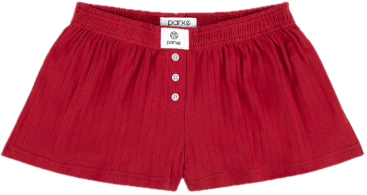 Burgundy Pointelle Shorts - burgundy