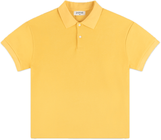 short sleeve polo flat lay - sunny