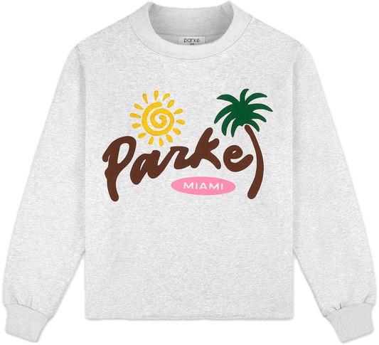 sunset harbor mockneck flat lay - classic grey