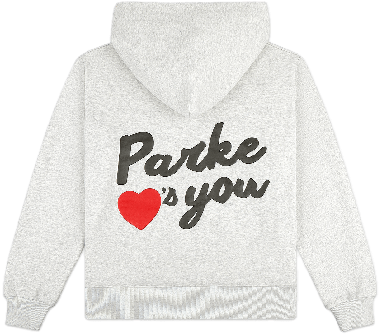 parke loves you hoodie -classic grey