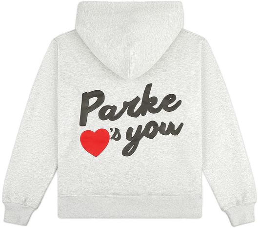 parke loves you hoodie -classic grey